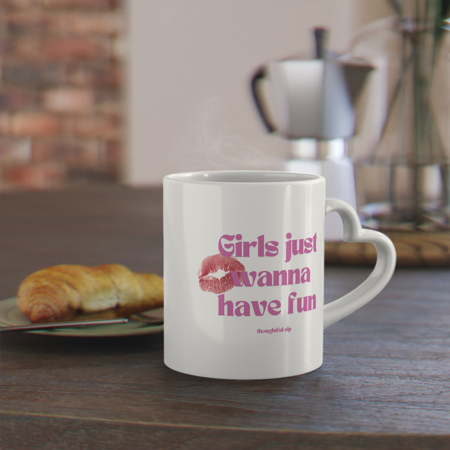 Heart-Shaped Girls Just Wanna Have Fun Mug