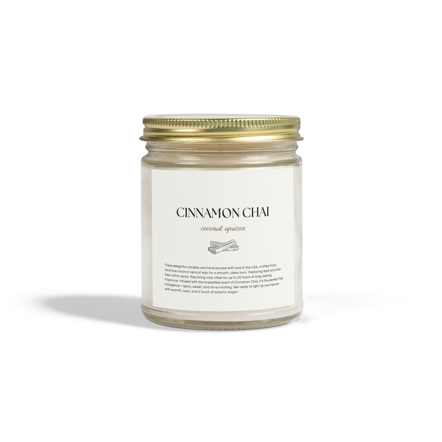 Scented Coconut Apricot Candles Cinnamon Chai Fall scent (4oz, 9oz)